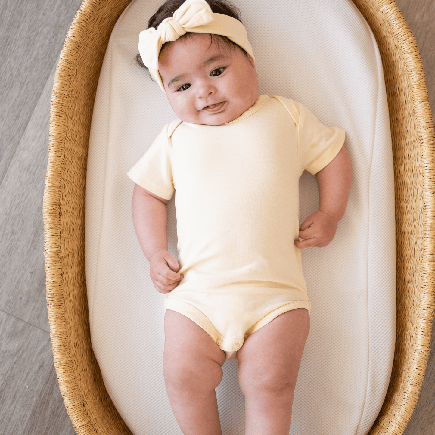 Organic Cotton Short Sleeve Bodysuit – Lemonade Yellow