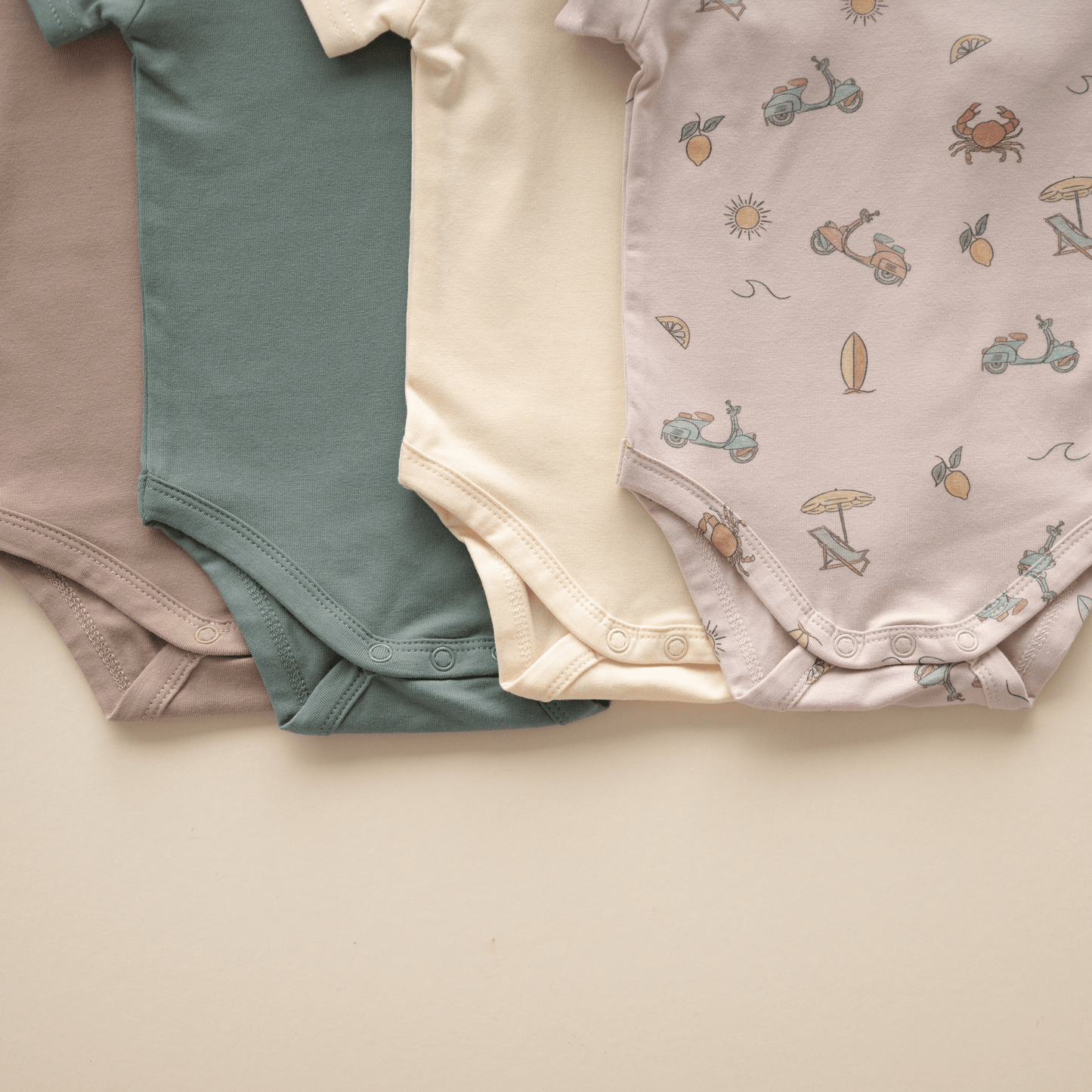 Organic Cotton Short Sleeve Bodysuit – Basil Green