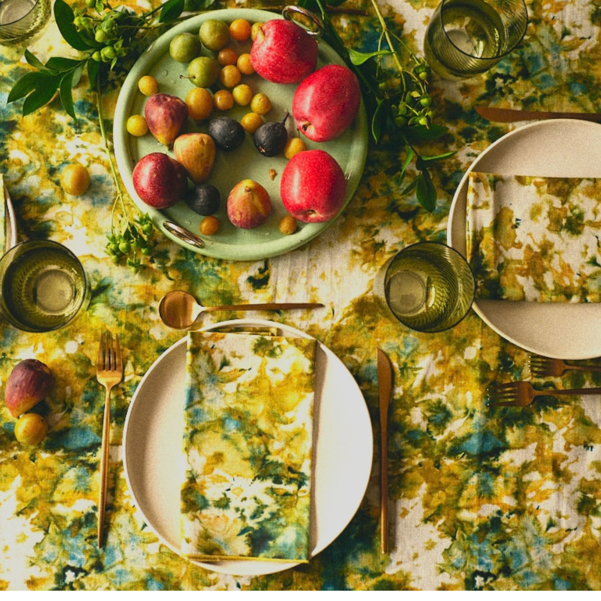 Green Marble Tablecloth