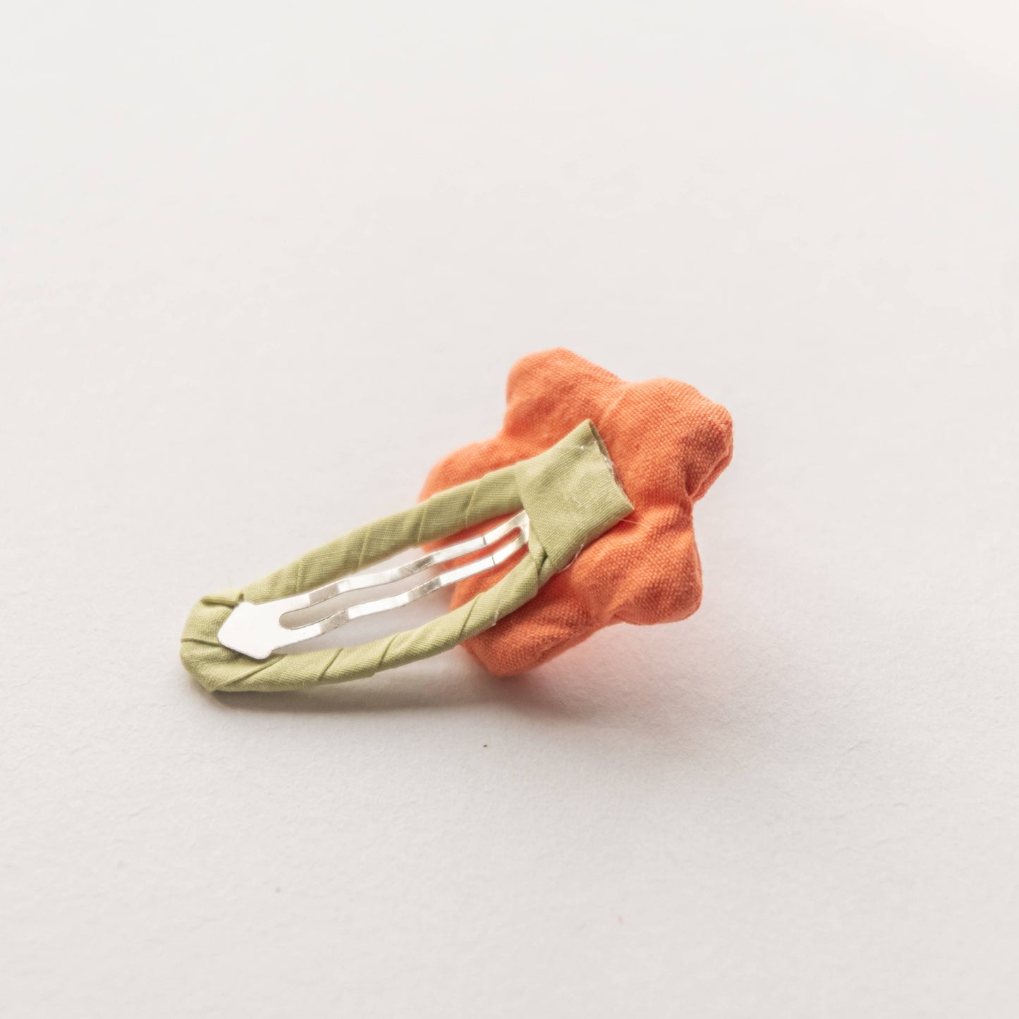 Flower Fabric Snap Hair Clip | Orange