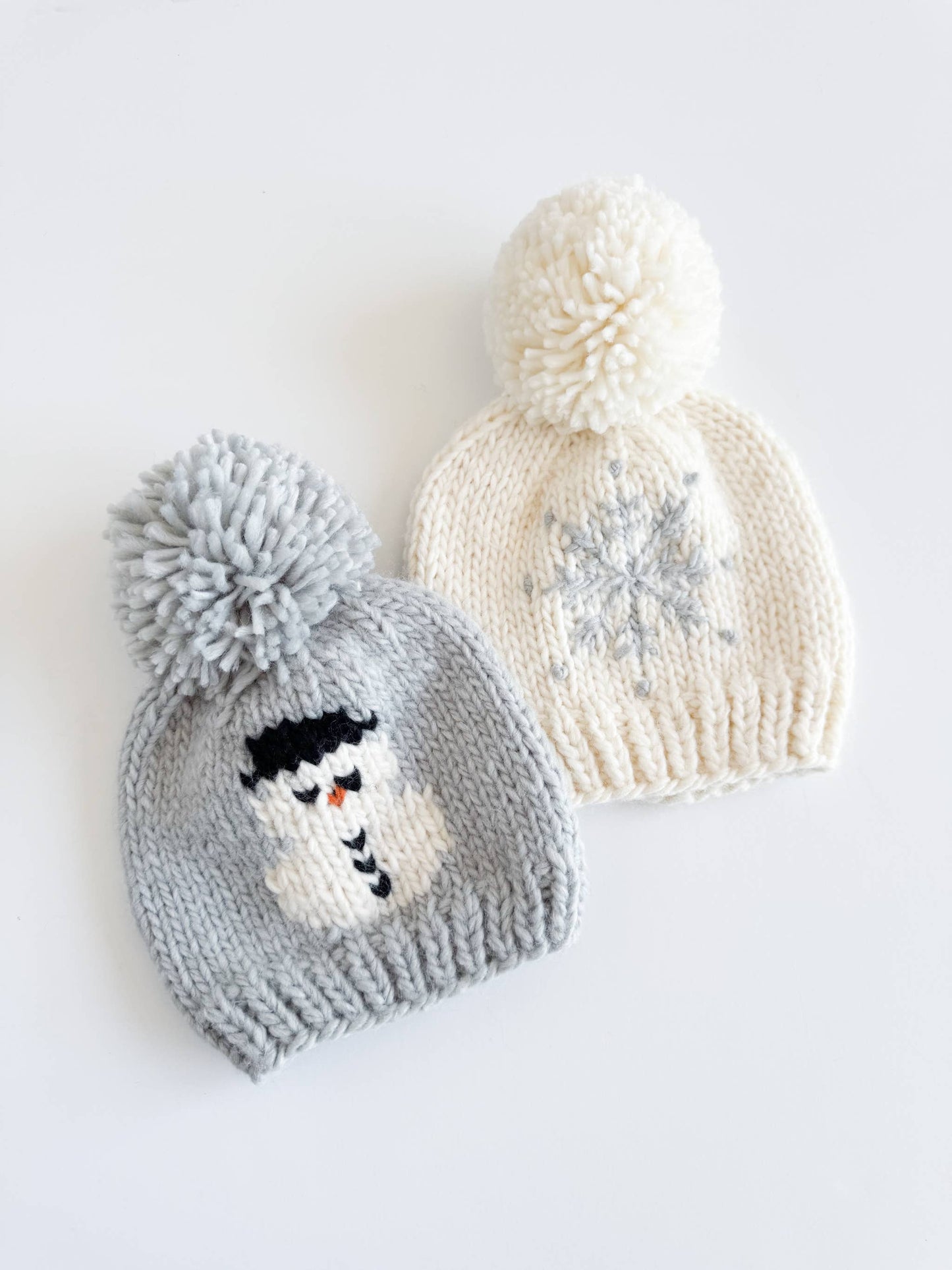 Snowman Hat Knit Pom Beanie Winter Baby Kids Matching