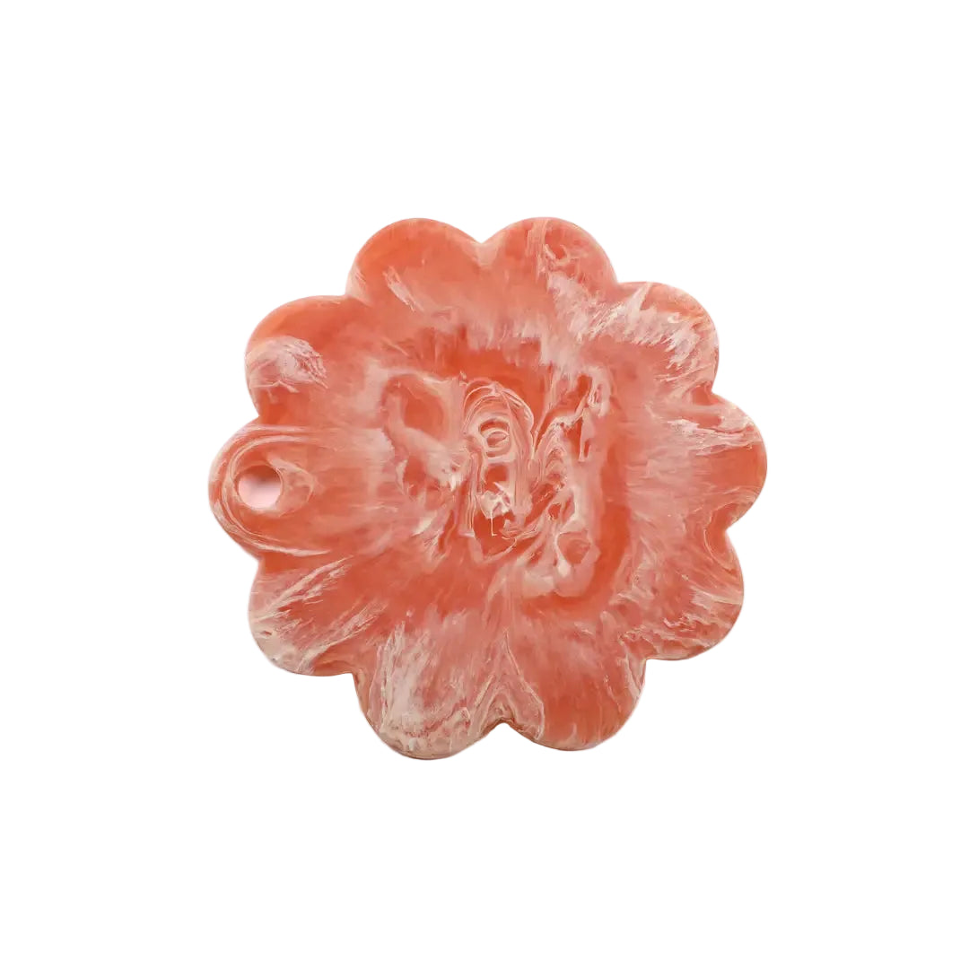 Scallop Resin Cheese Charcuterie Board,Pink  - 12 Inches