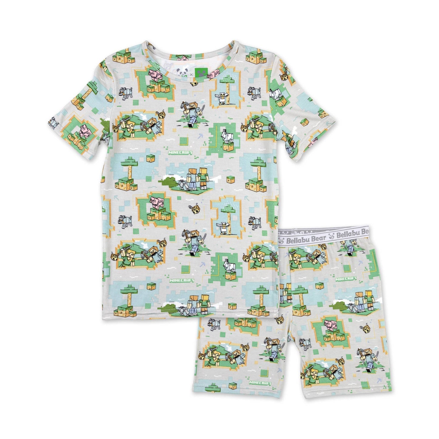 Minecraft Overworld Dreams Bamboo Kids Pajama Short Set
