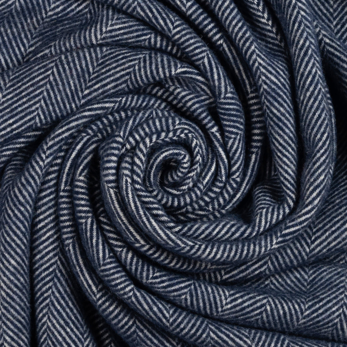 Highland Tweeds Big Throw - Navy Herringbone