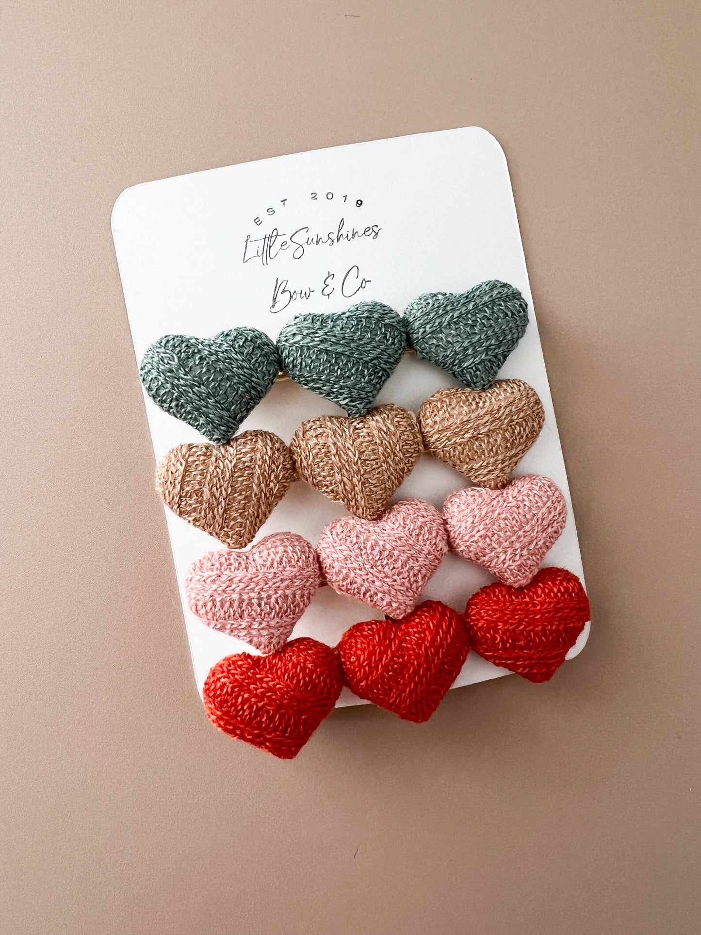 Triple Heart Hair Clips- Set of 4