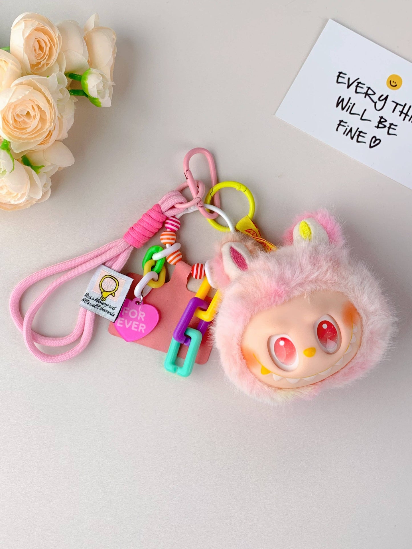 Labu Inspired Cute Plush Keychain for Girls – Bag Charm