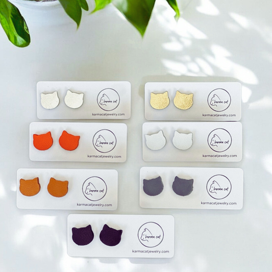 Cat Studs // Feline, Leather, Stud, Cats, Lightweight