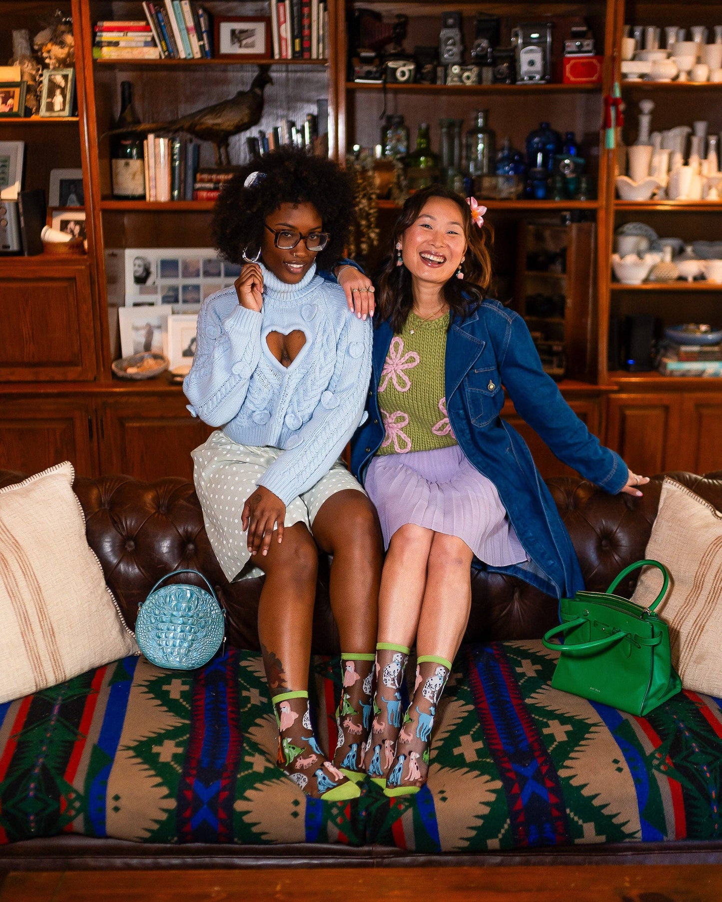 Dopamine Dogs Black Sheer Crew Sock