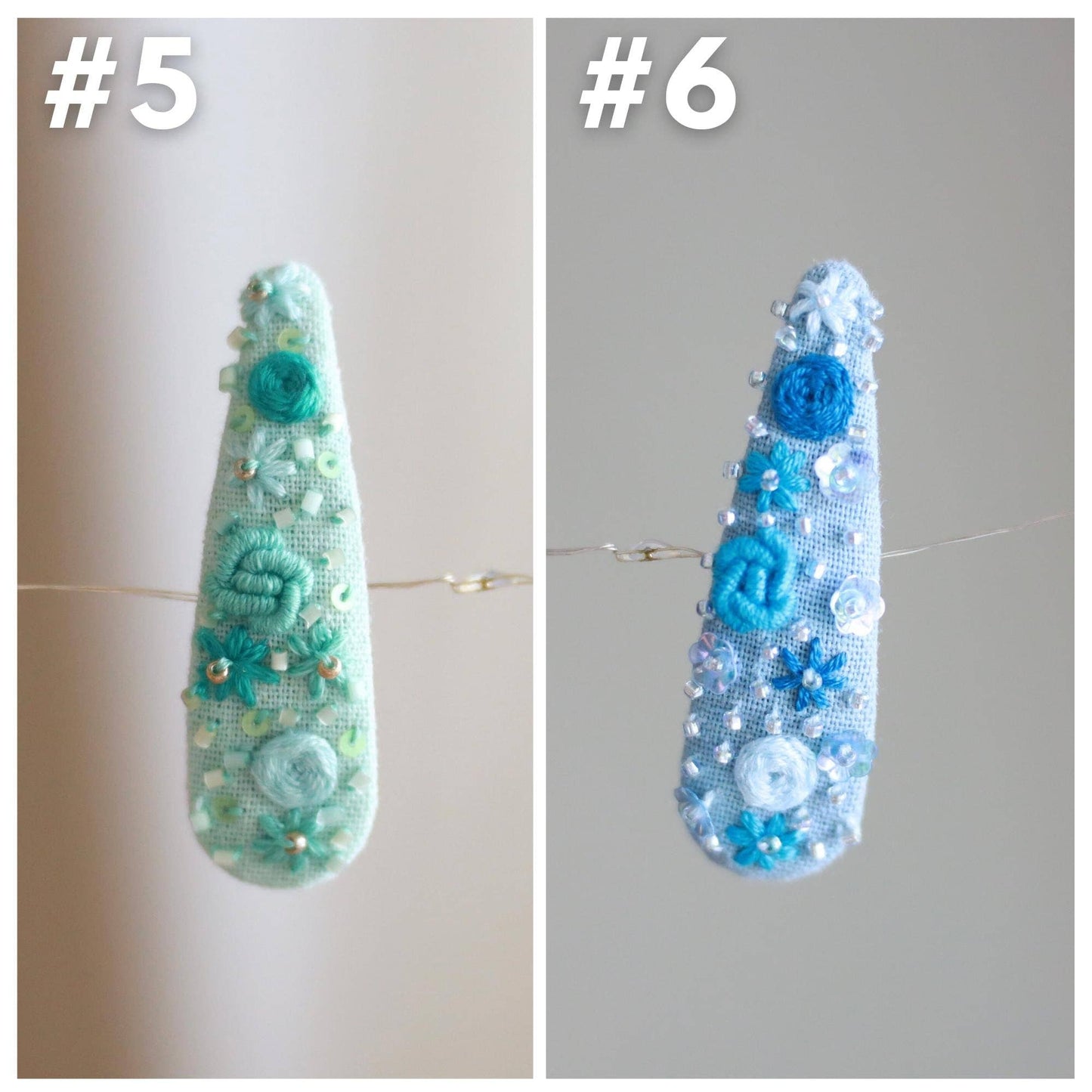 Handmade Beaded Embroidered Hair Clips