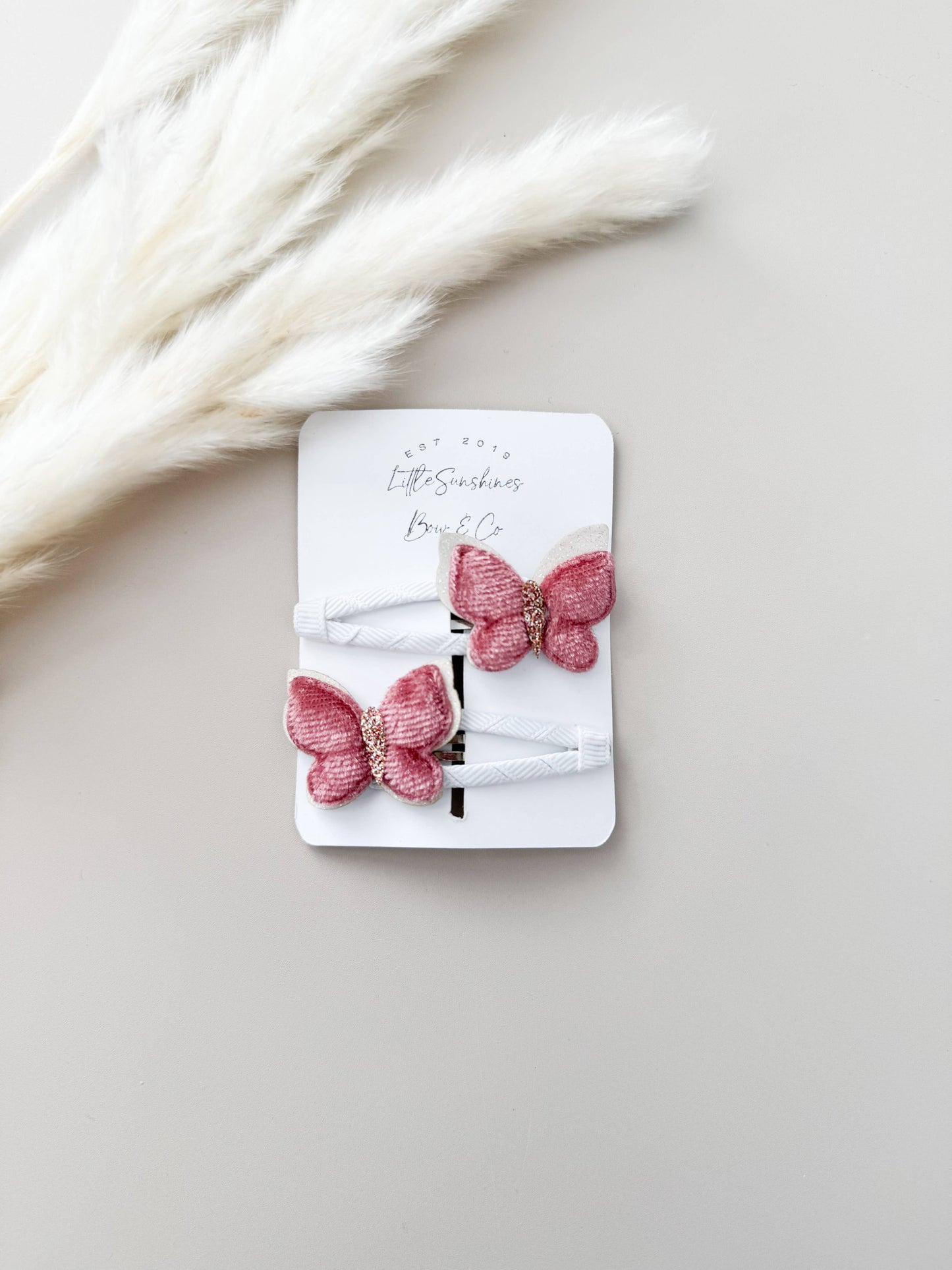 Velvet Butterfly Hair Clips & Nylon Headbands
