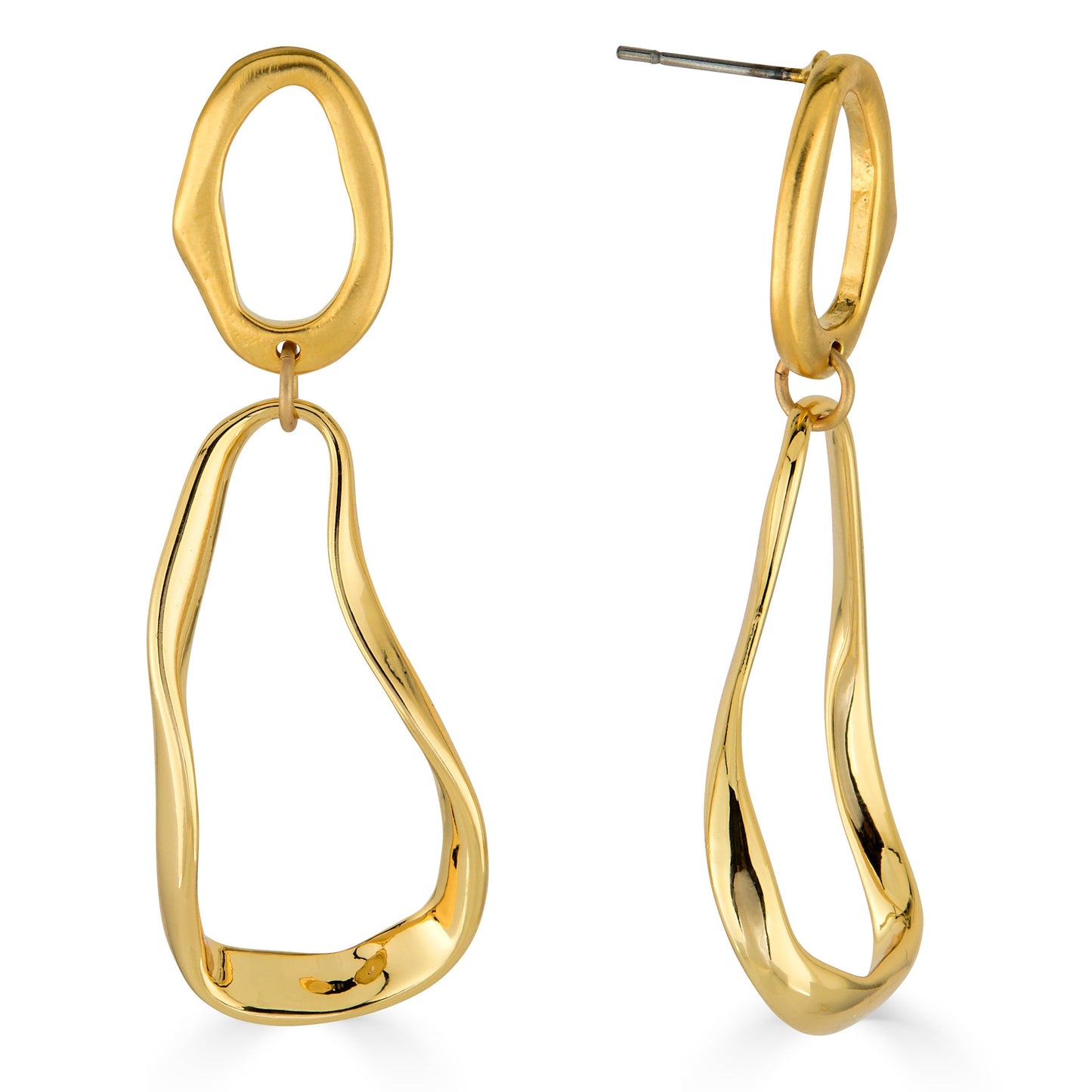 Gold Organic Shape Earrings