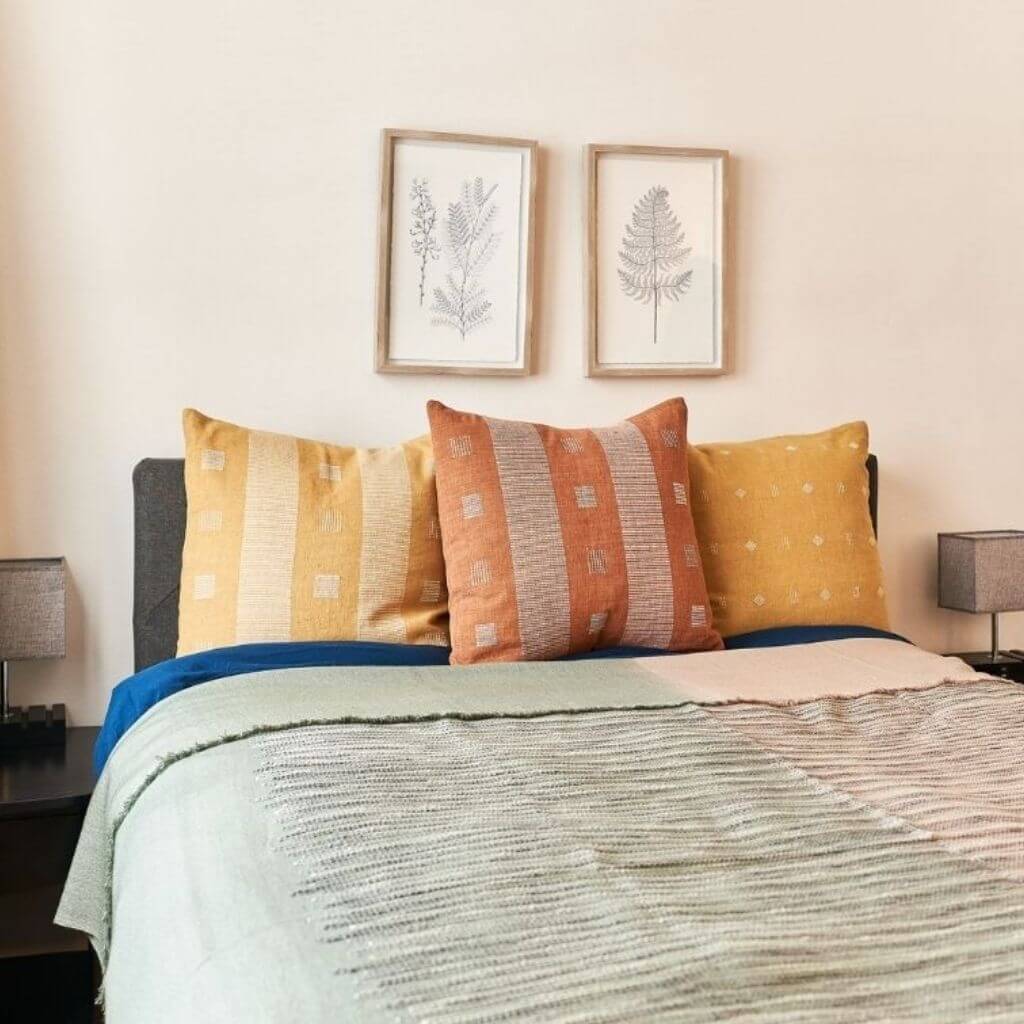 Merino Wool Bedspread with Hand Embroidery