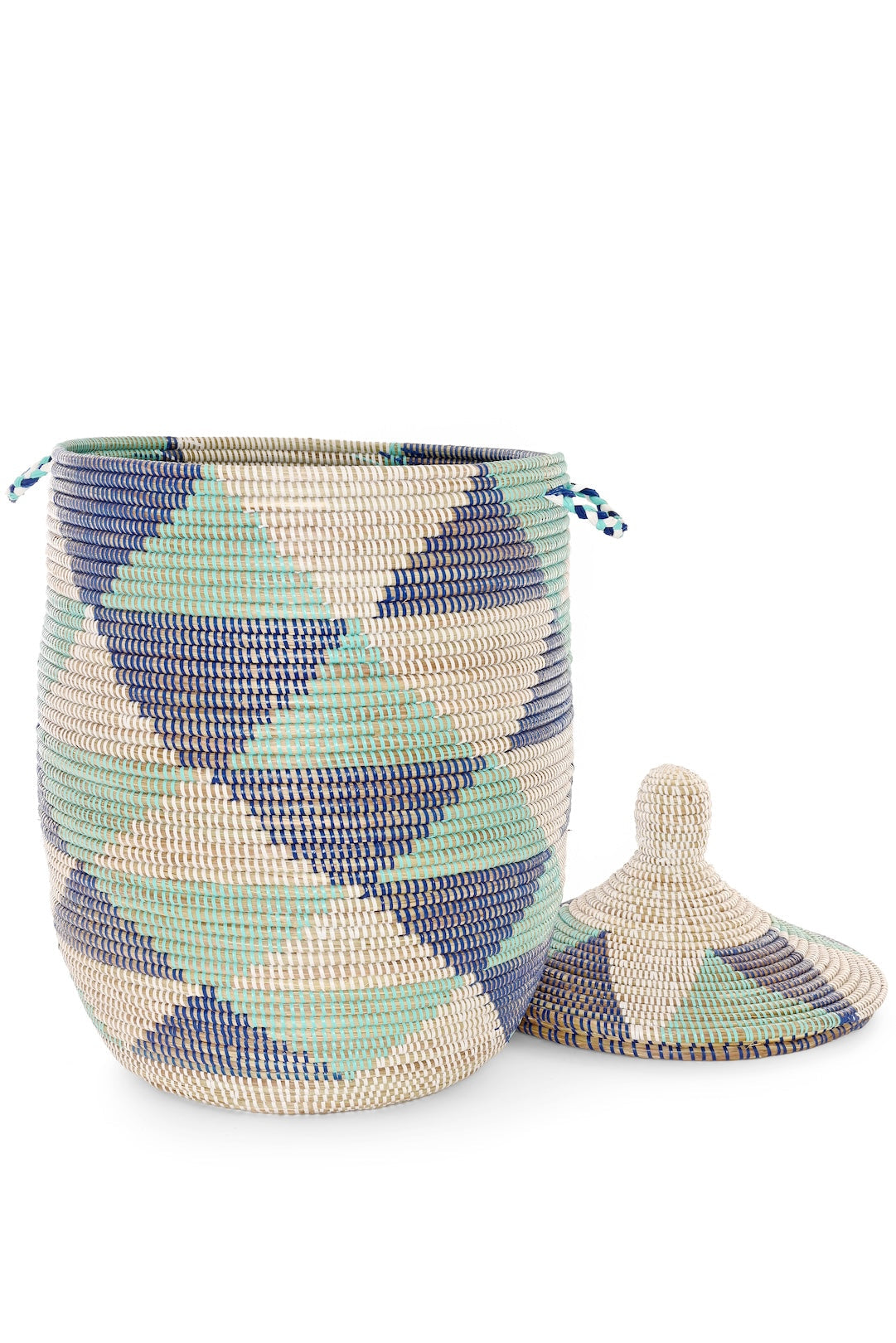 Triangles Lidded Hamper Basket