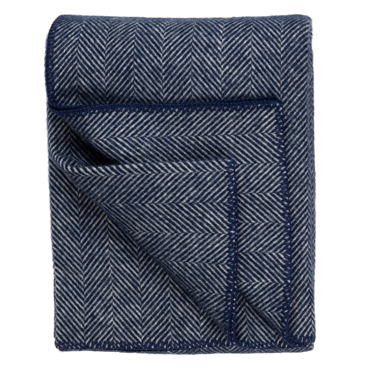 Highland Tweeds Big Throw - Navy Herringbone