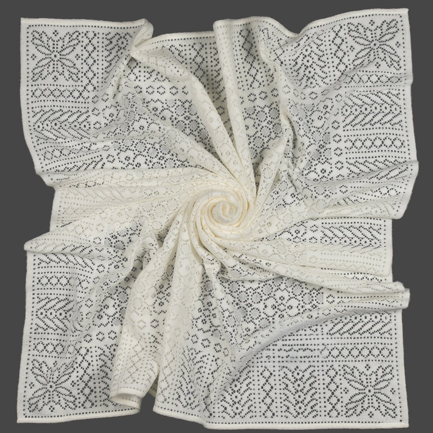 Southampton Home Lace Weave Baby Shawl - Ivory