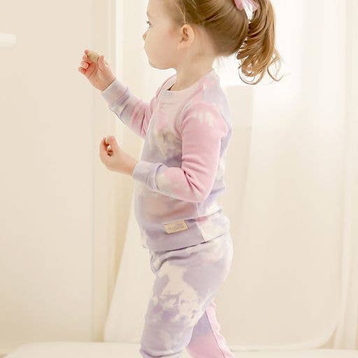 Tie Dyeing Pink Purple Long Sleeve PJs