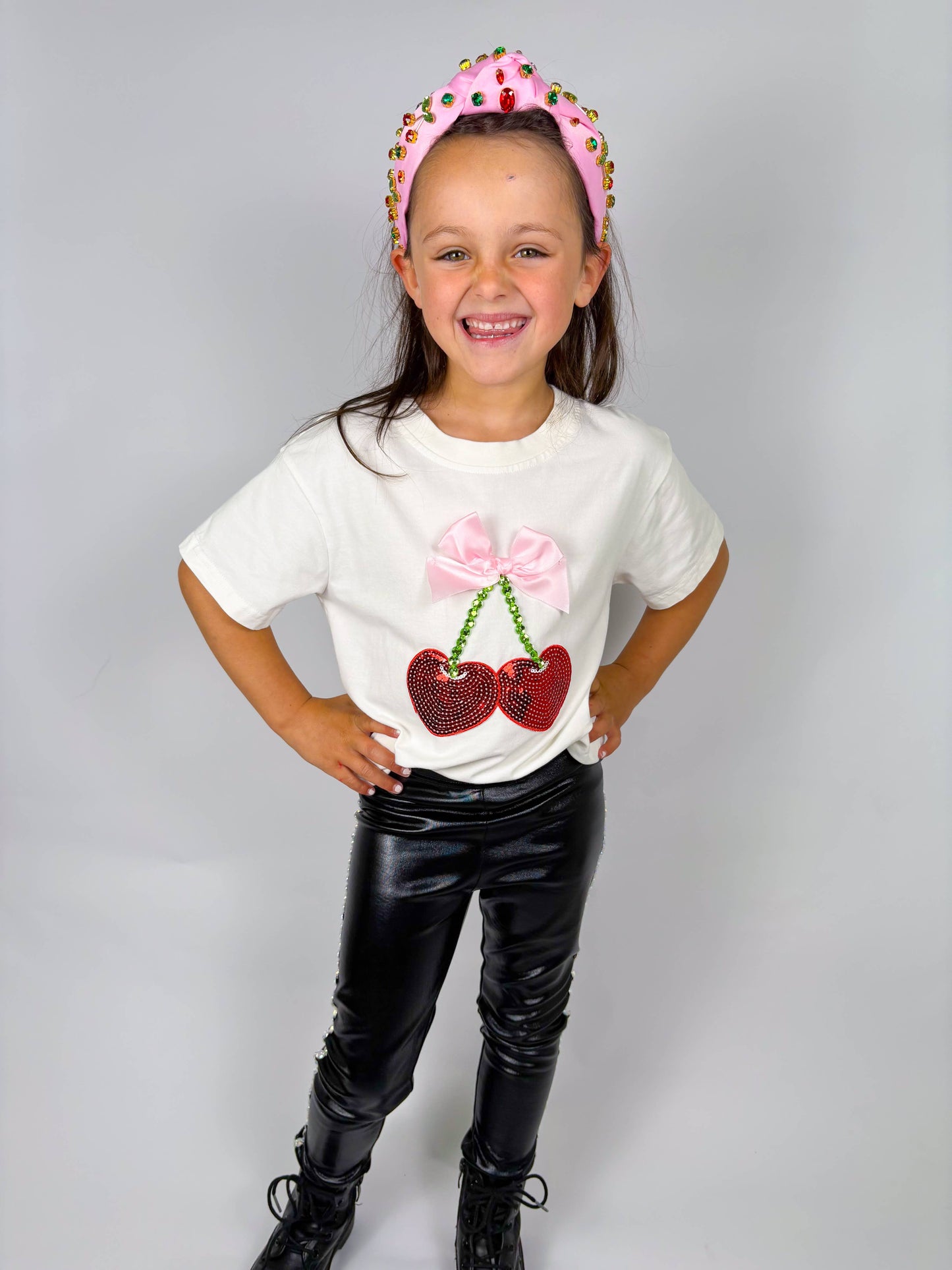 Cherry and Bow Gem Top 