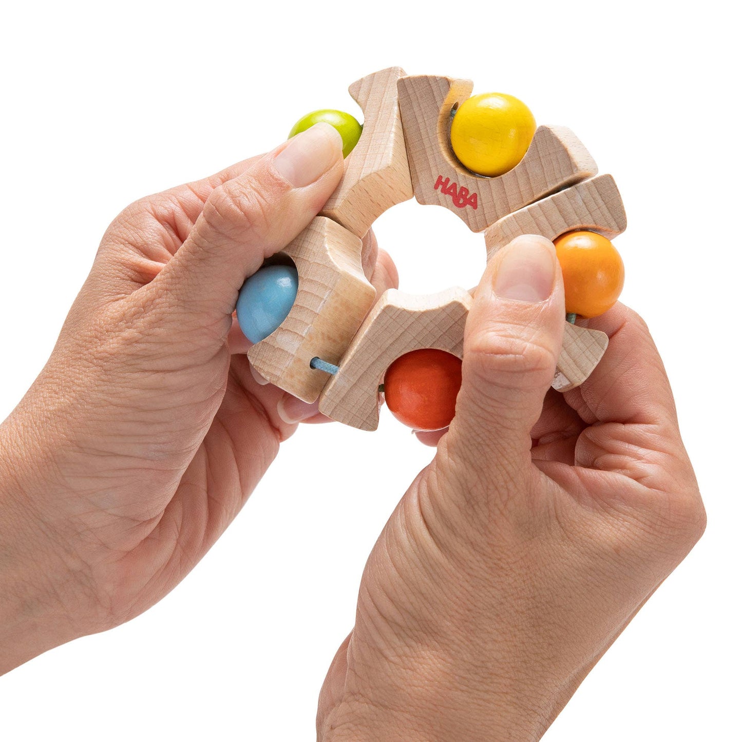 Ball Wheel Wooden Baby Grasping Toy - Montessori Rattle