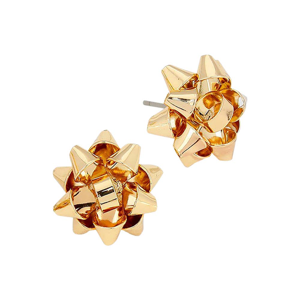 Christmas Gift Bow Stud Earrings