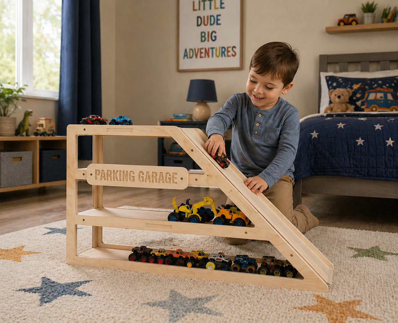 CAMDEN- Toy Car Storage + Ramp
