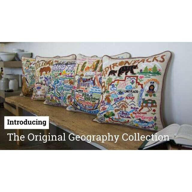 Cape Cod Hand-Embroidered Pillow