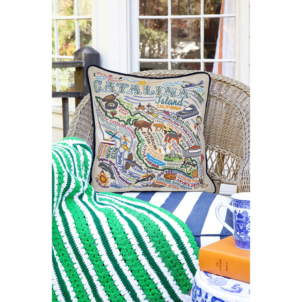 Catalina Hand-Embroidered Pillow
