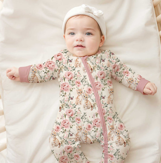 Winter Classics Petal Purrs - Bamboo Zippy Romper