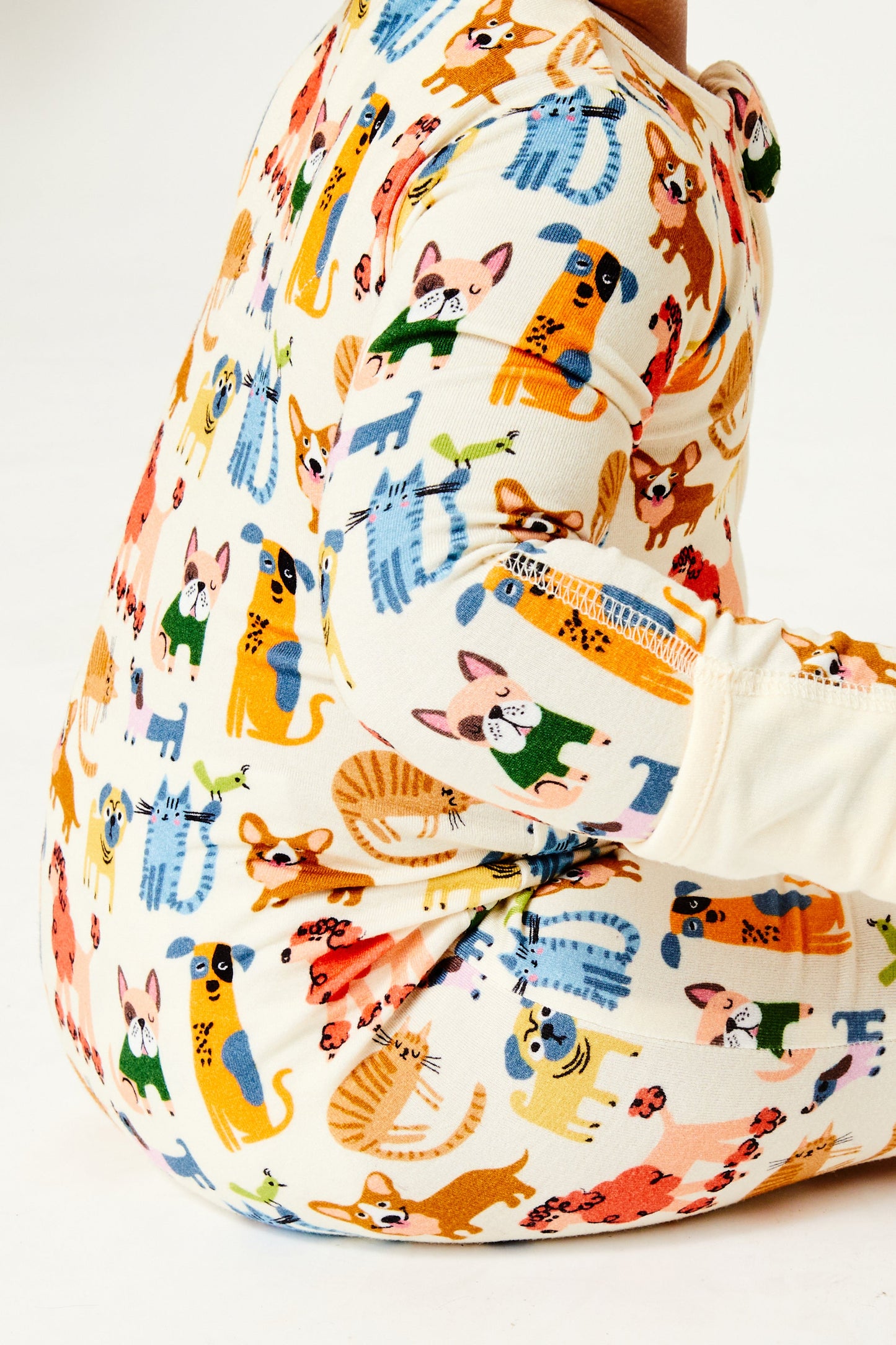 Soft & Stretchy Zipper Footie - Cats + Dogs