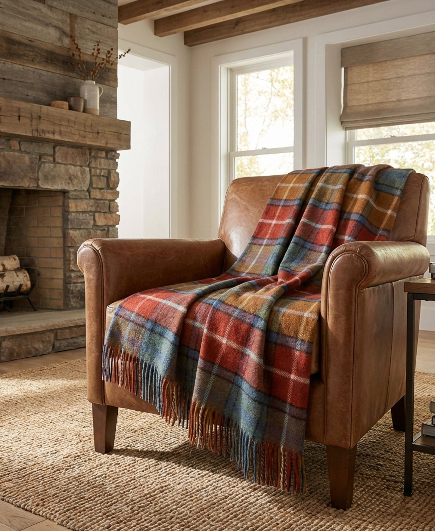 Highland Tweeds Shetland Lambswool Throw - Antique Buchanan