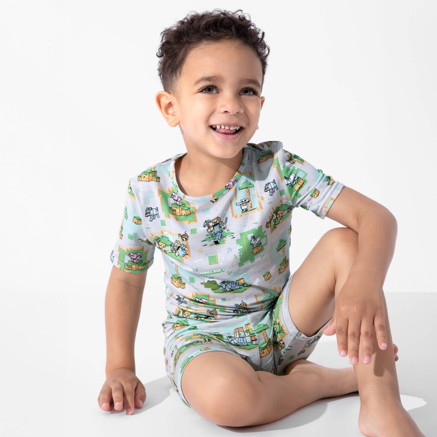 Minecraft Overworld Dreams Bamboo Kids Pajama Short Set