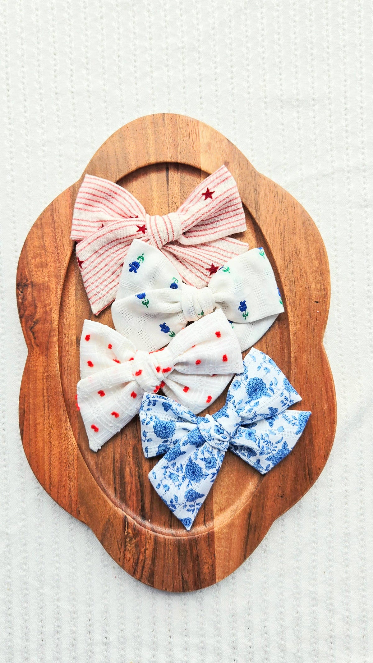 Large Pinwheel Bow on Clip • Stars & Stripes