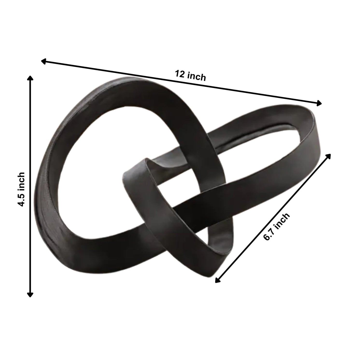Abstract  Interlinked Sculpture | Black Modern Art Décor