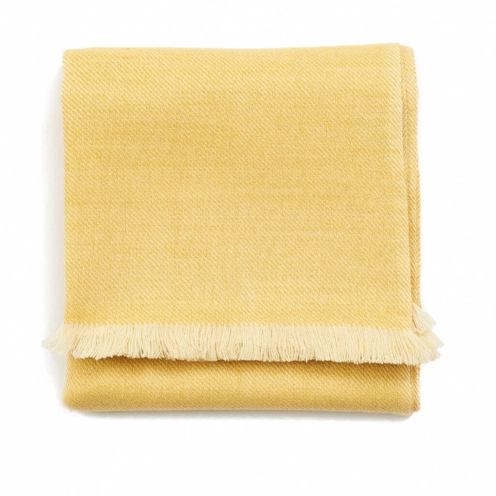 Dandelion Yellow Handloom Merino Light Weight Throw