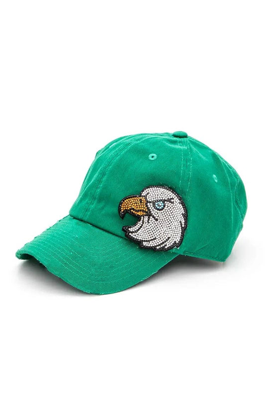 Rhinestone Eagle 3D Cotton Cap