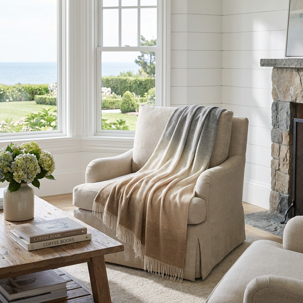 Whisper Ombre Merino Wool Throw – Fog
