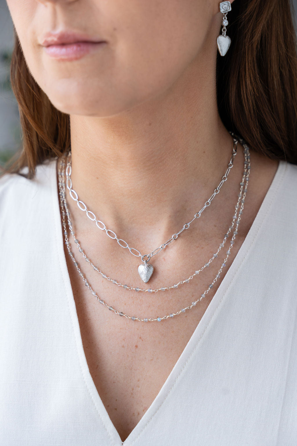 Silver Delicate Heart Necklace