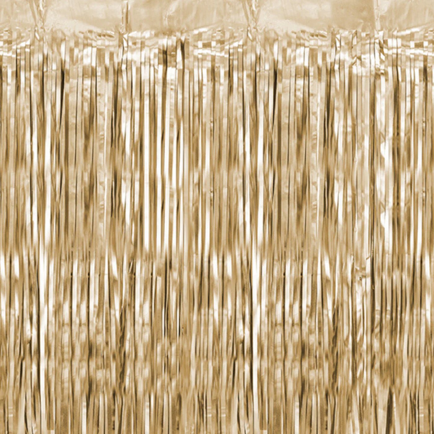 Champagne Gold Fringe Curtain Backdrop – Metallic Tinsel 6.5ft