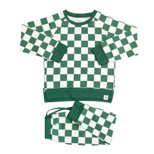 Checker Greatest Green Crew Neck Jogger Set