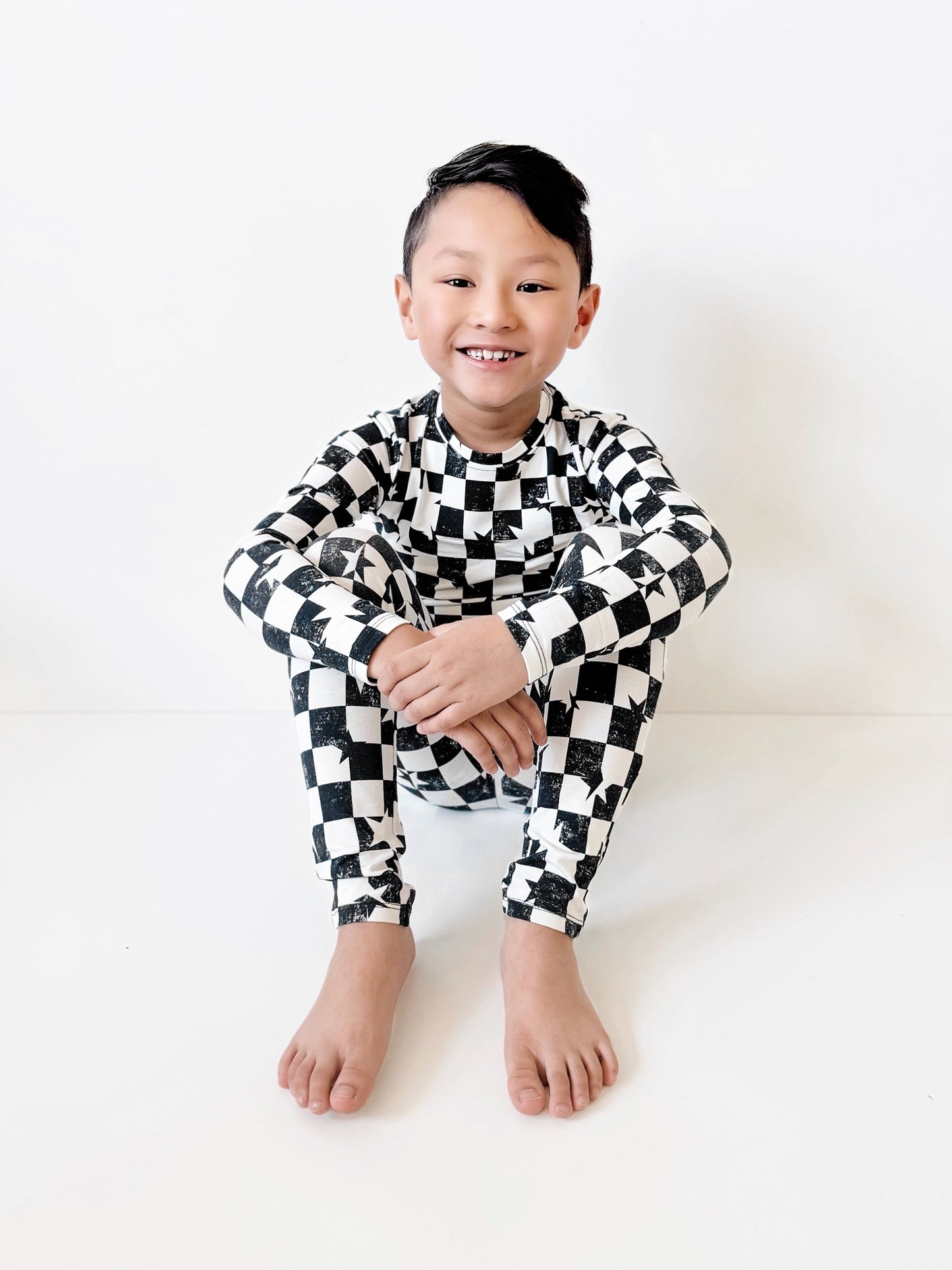 Black & White Checkered Star Two-Piece Set