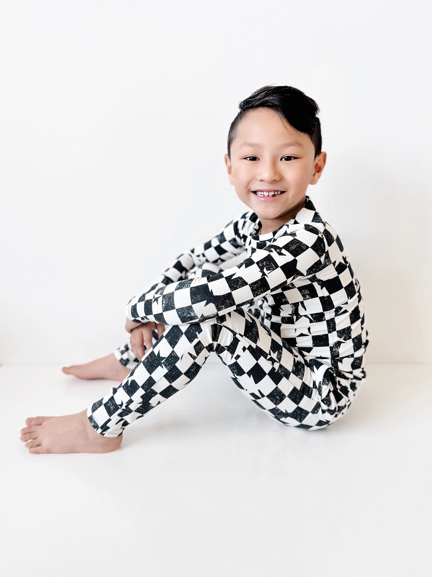 Black & White Checkered Star Two-Piece Set