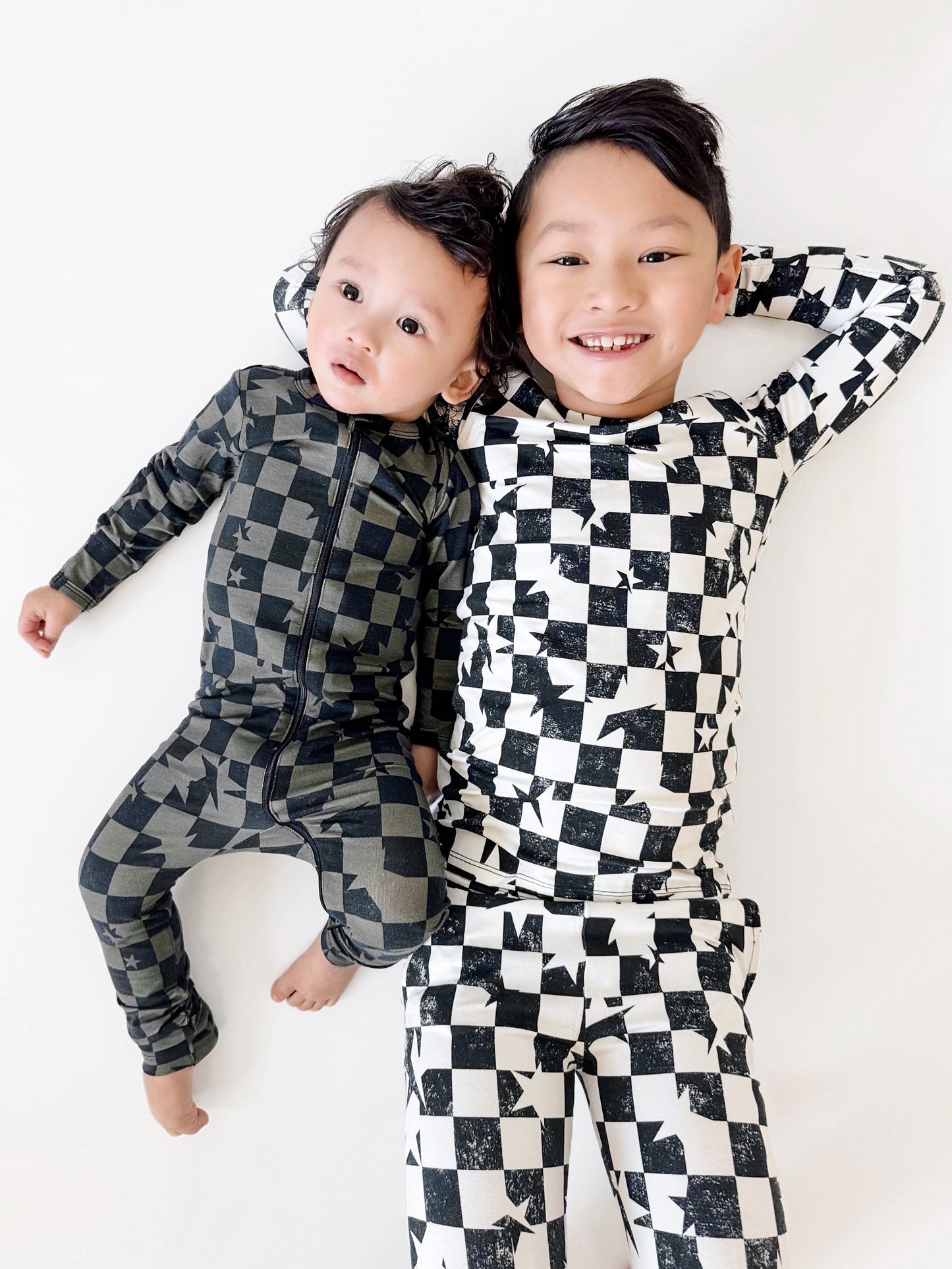 Black & White Checkered Star Two-Piece Set