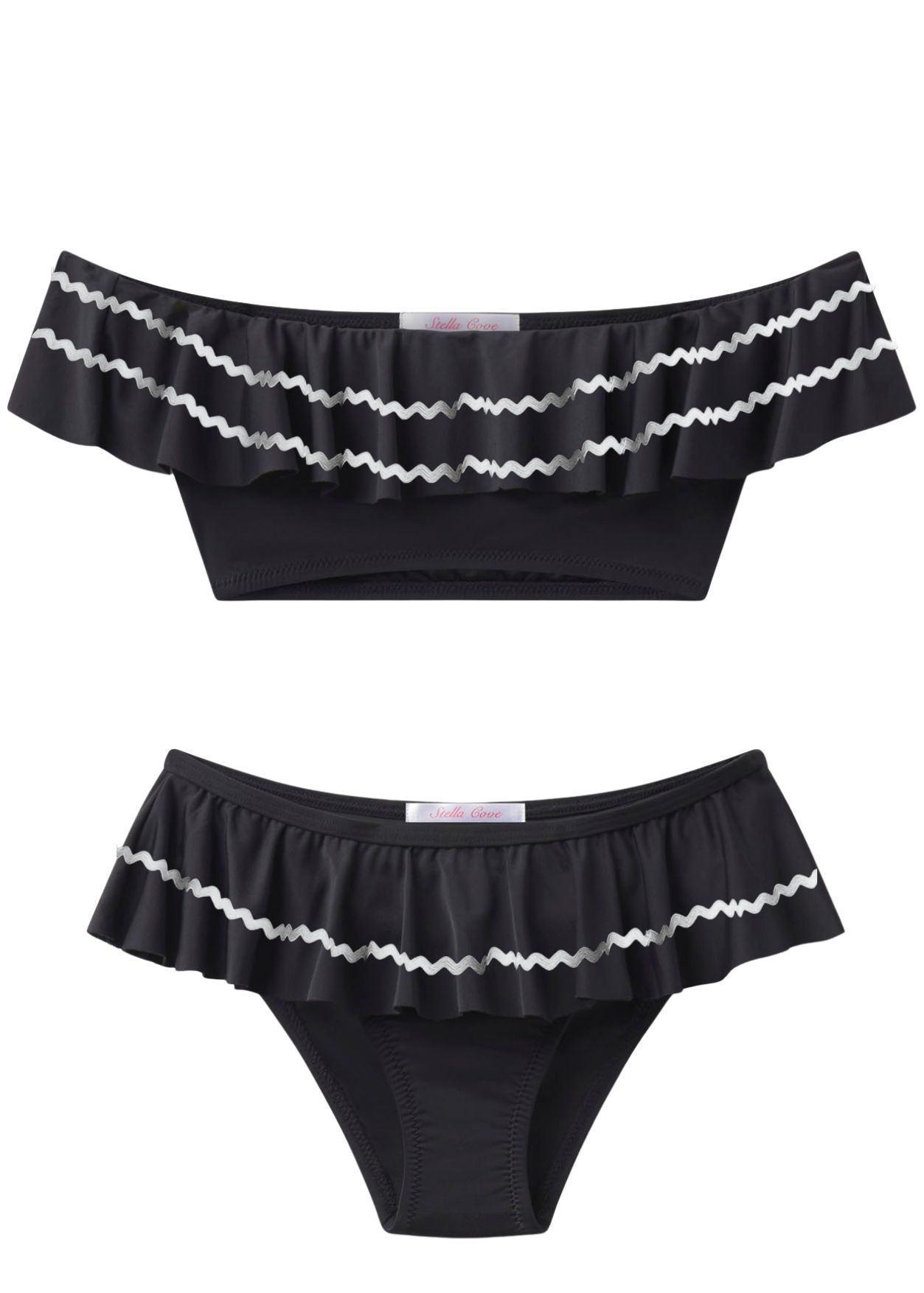 Black Bikini with White Ric Rac