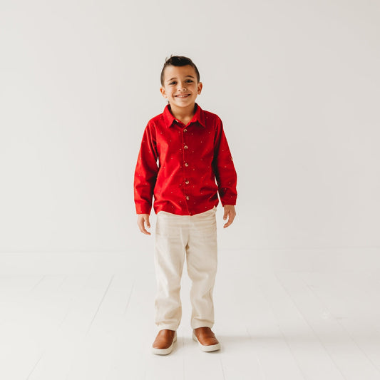 Christmas Carol Red Holiday Boy Shirt