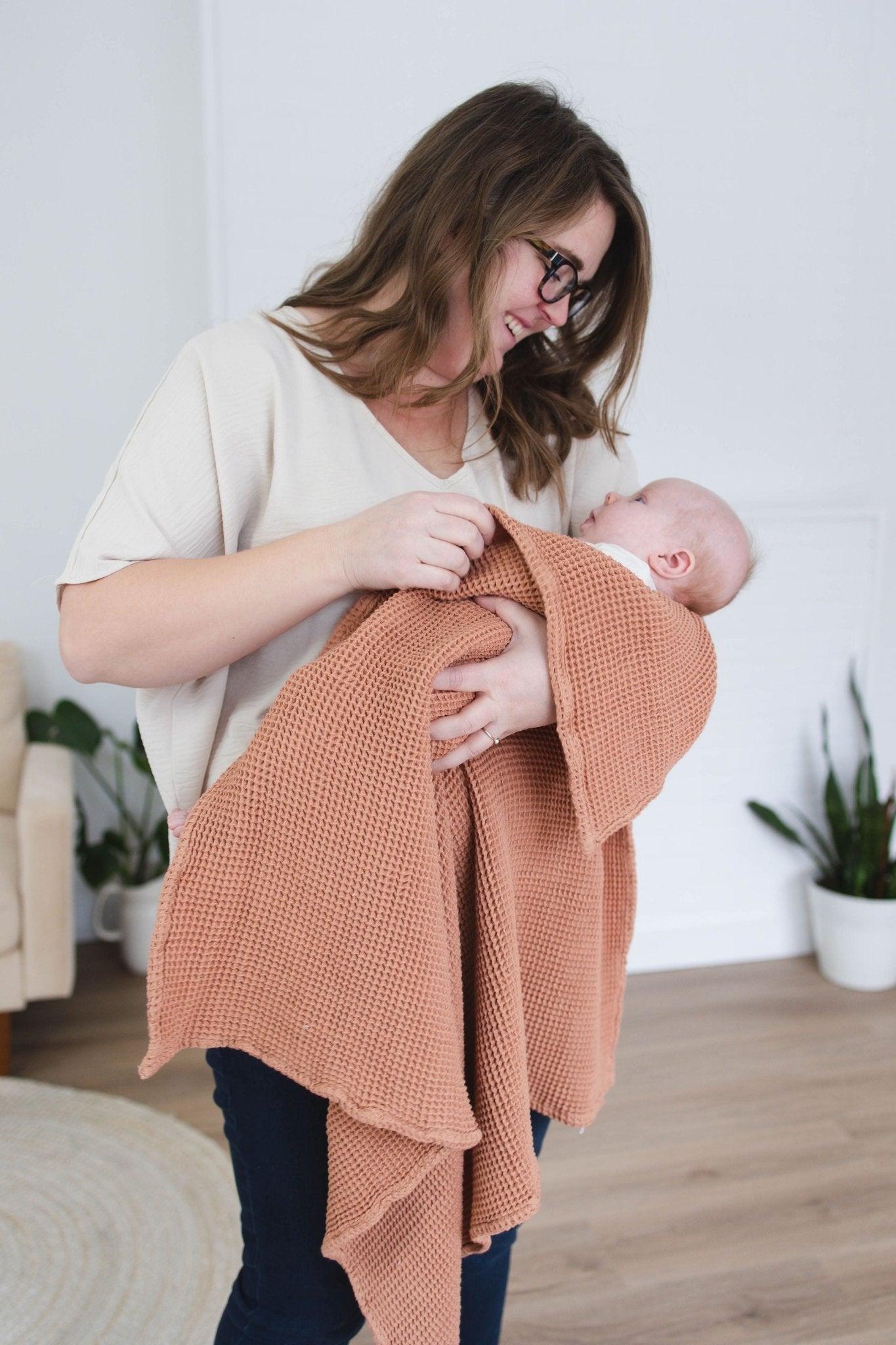 Cinnamon Waffle Baby Blanket