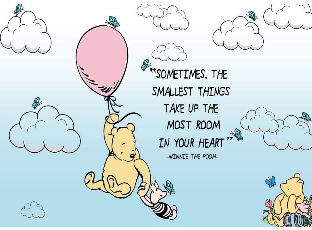 Classic Winnie the Pooh Backdrop with Pink or Blue Balloon – 5x7
