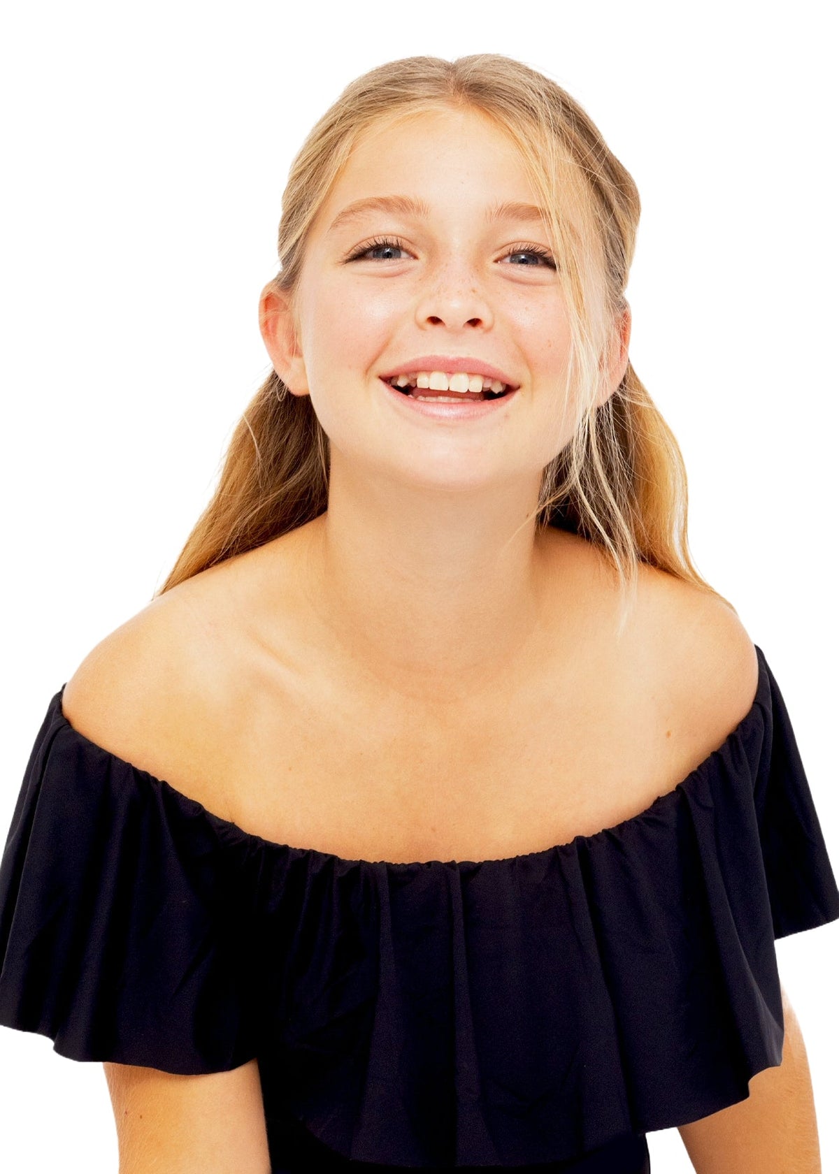 Black Ruffle Swimsuit