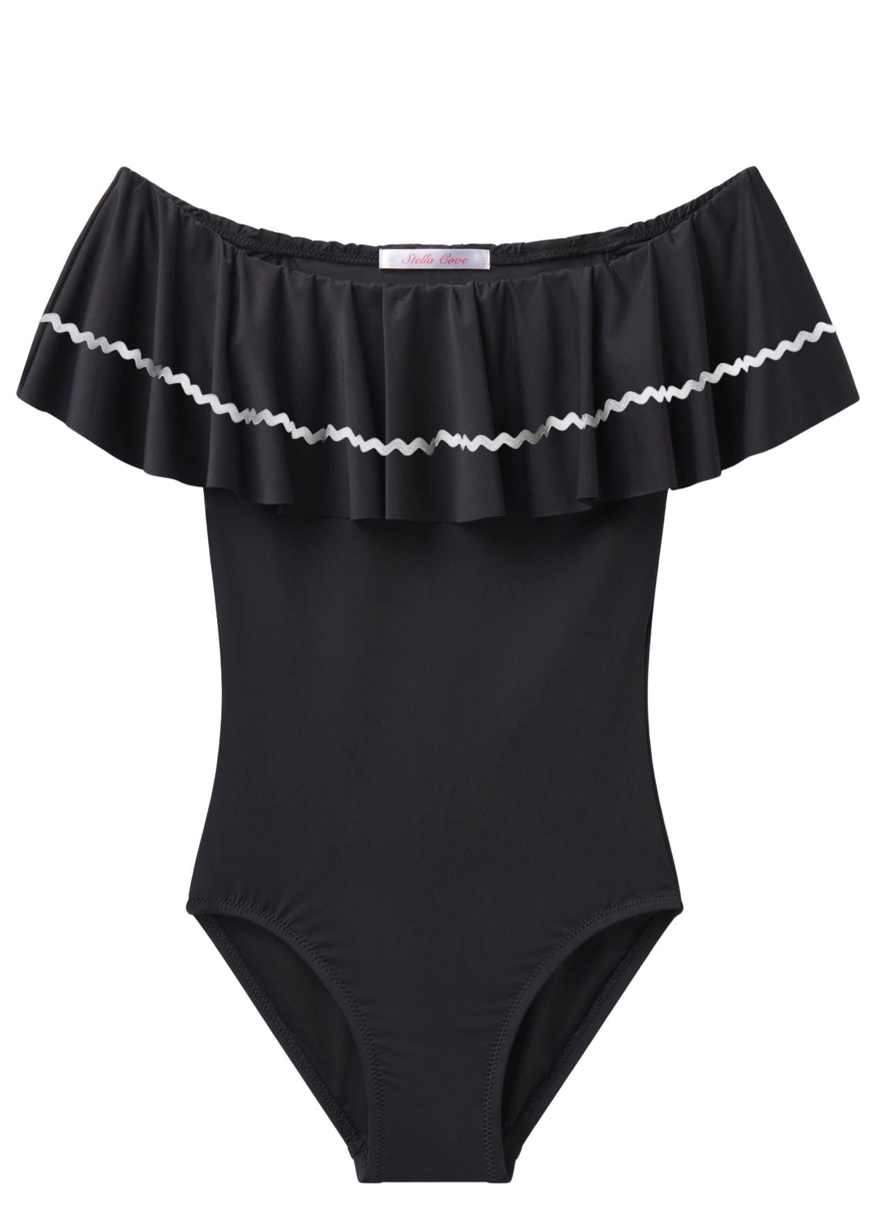 Black Swimsuit with Ric Rac
