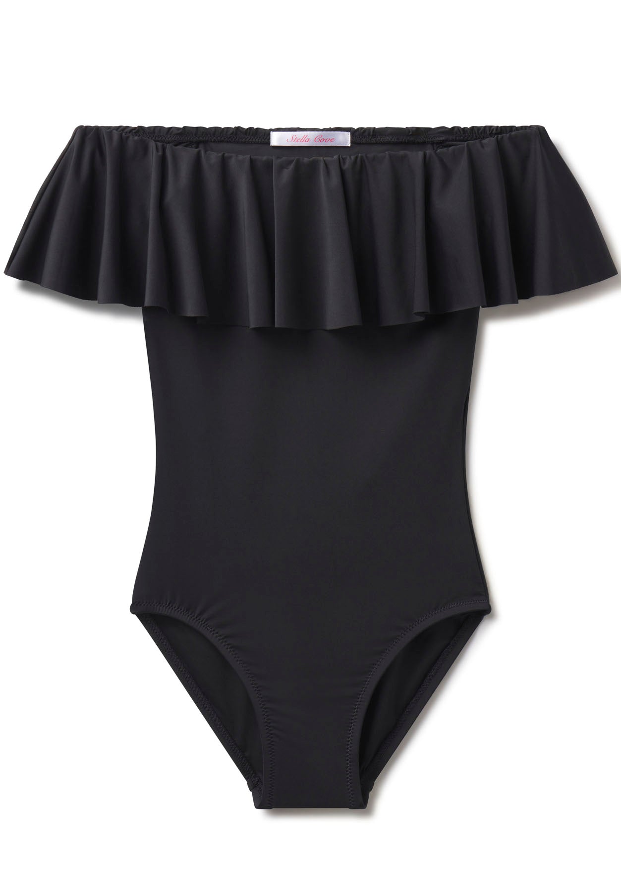 Black Ruffle Swimsuit
