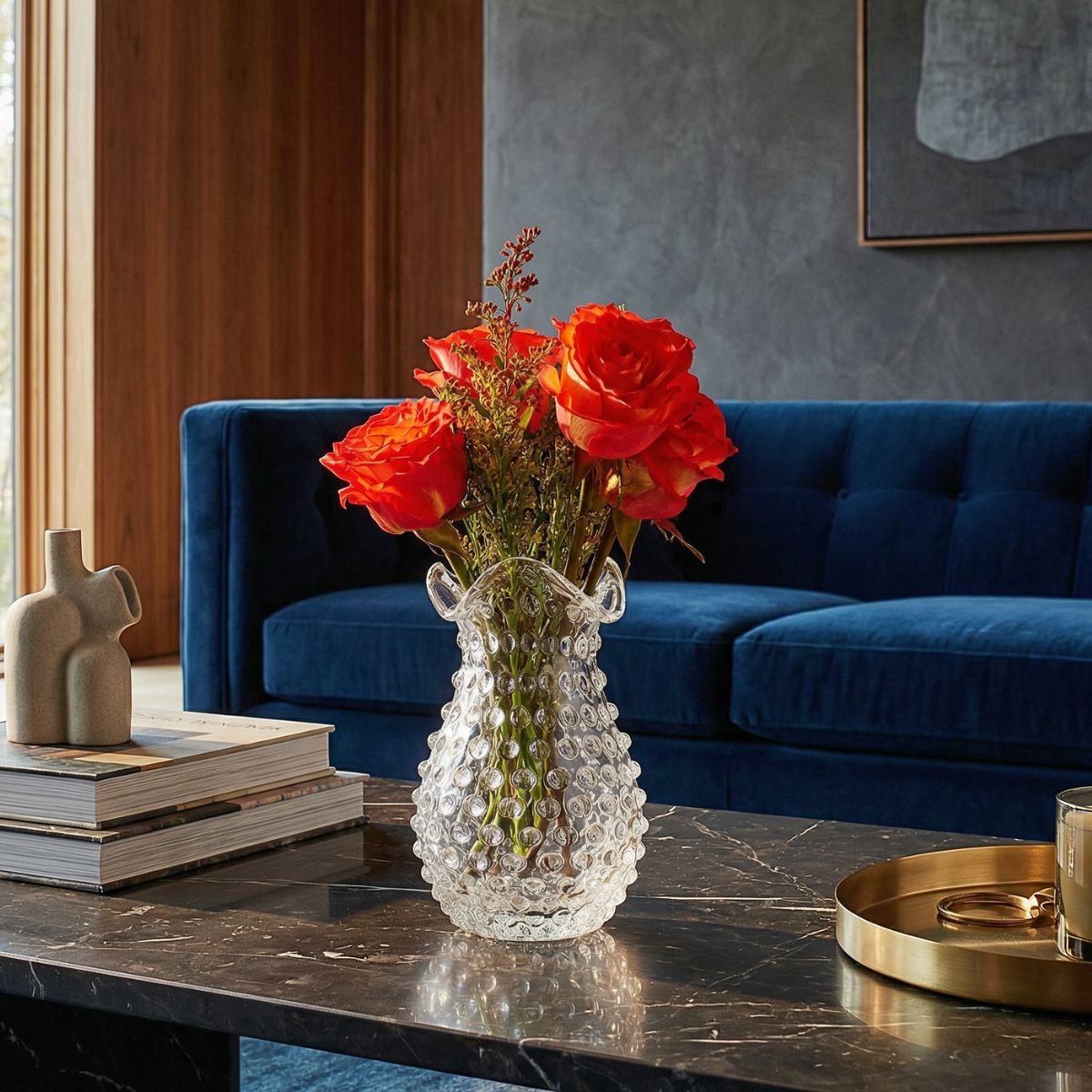 Hobnail Vase - Petal - Clear Quartz