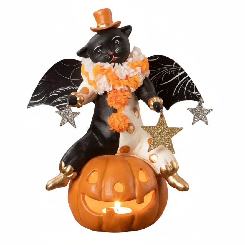 Clowning Cat on Jack | Halloween Decor | Bethany Lowe